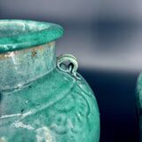 Pair of ancient turquoise glazed stoneware vases, China, late 19th century.