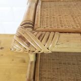 Double vintage rattan shelf.
