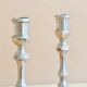 Pair of Pioneer EPNS silver-plated nickel candlesticks