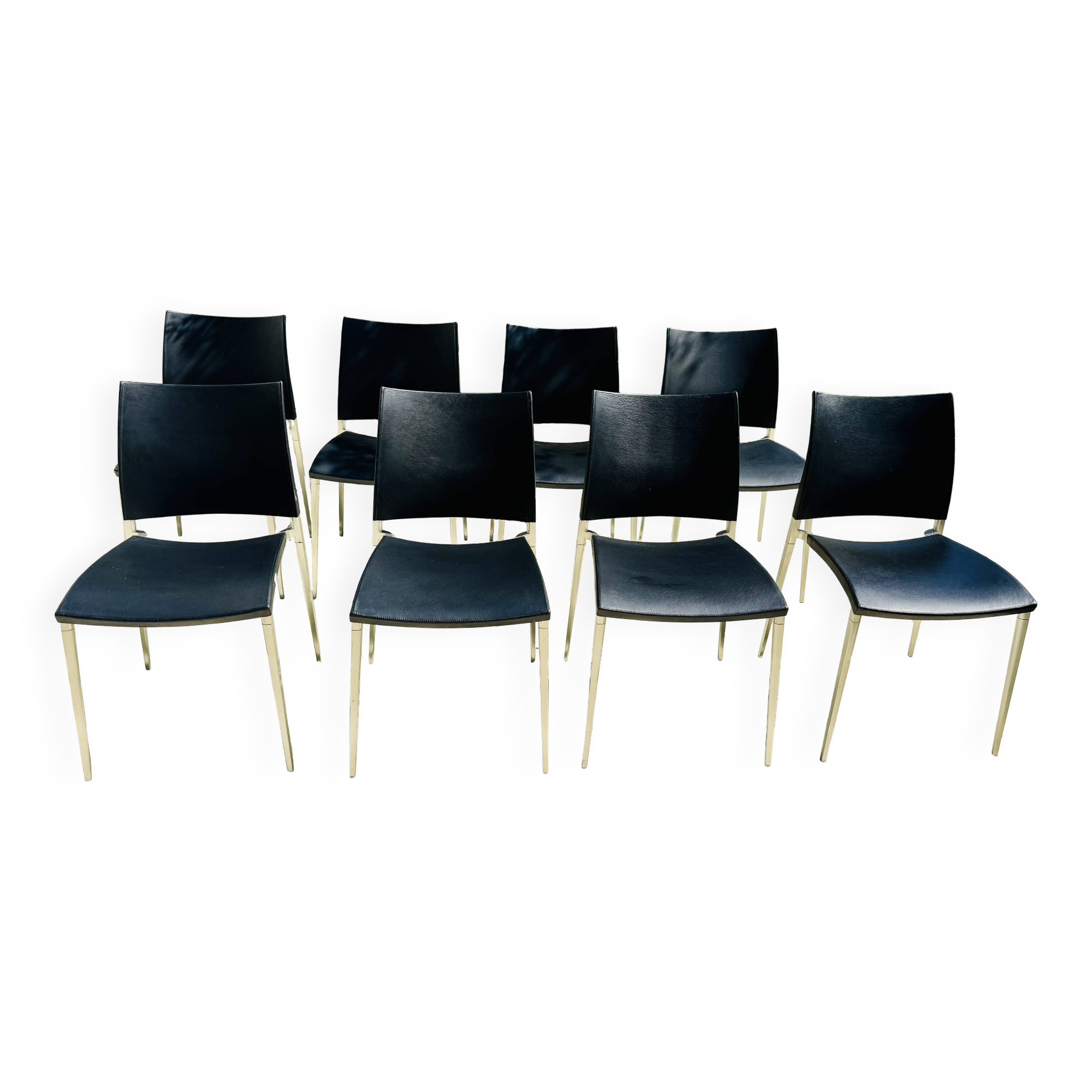 Lot de Chaise Sand 447 cuir noir Desalto