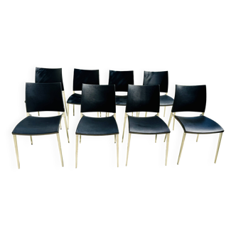 Lot de Chaise Sand 447 cuir noir Desalto