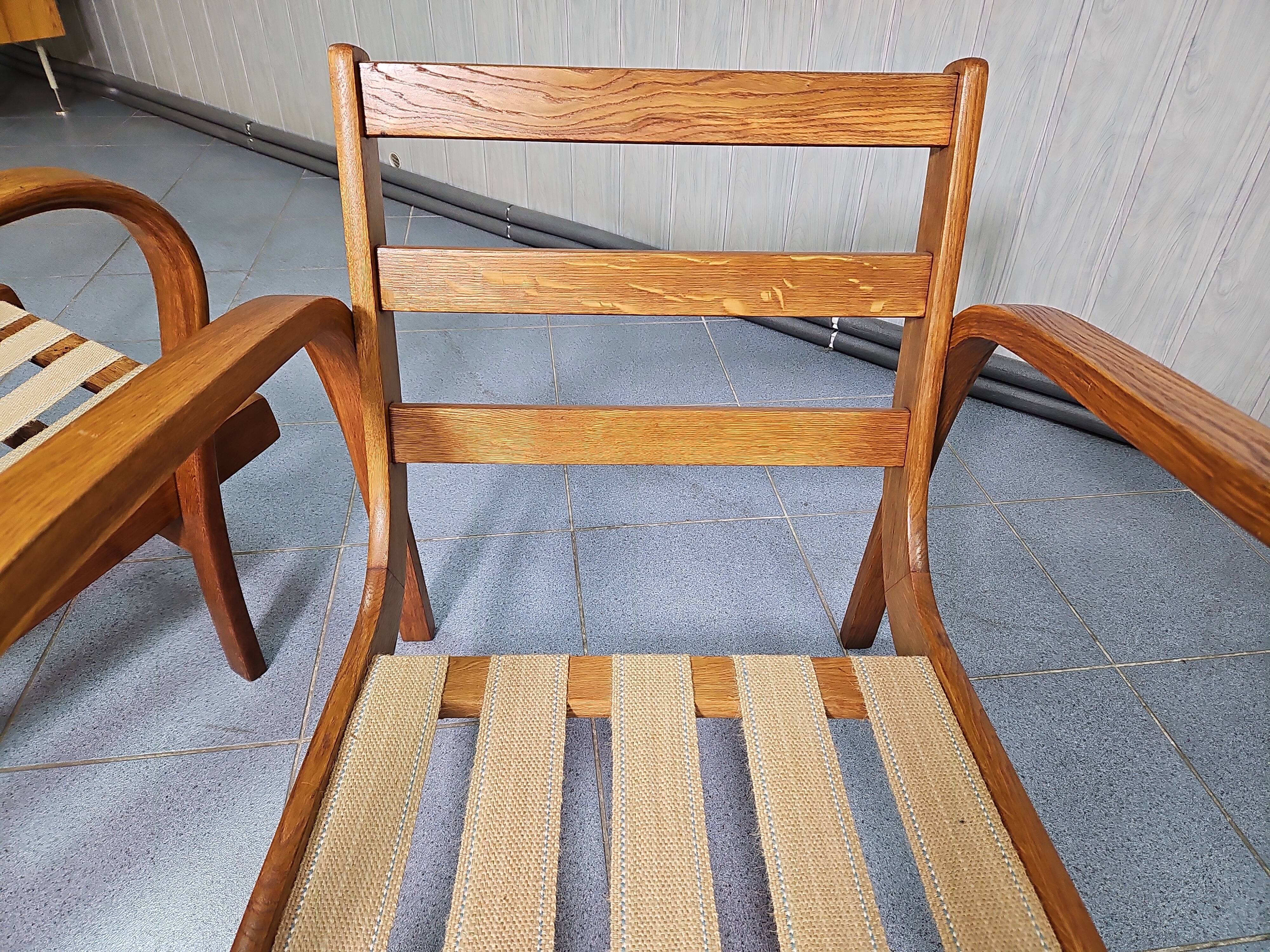 Pair of vintage armchairs by Kropacek and Kozelka, 1944