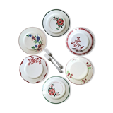 Old mismatched earthenware dinner plates