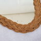 Vintage mirror free form wicker rattan 41x30cm