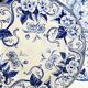 Set of 6 dessert plates in ironstone "Flora" – Creil et Montereau, 19th century, blue