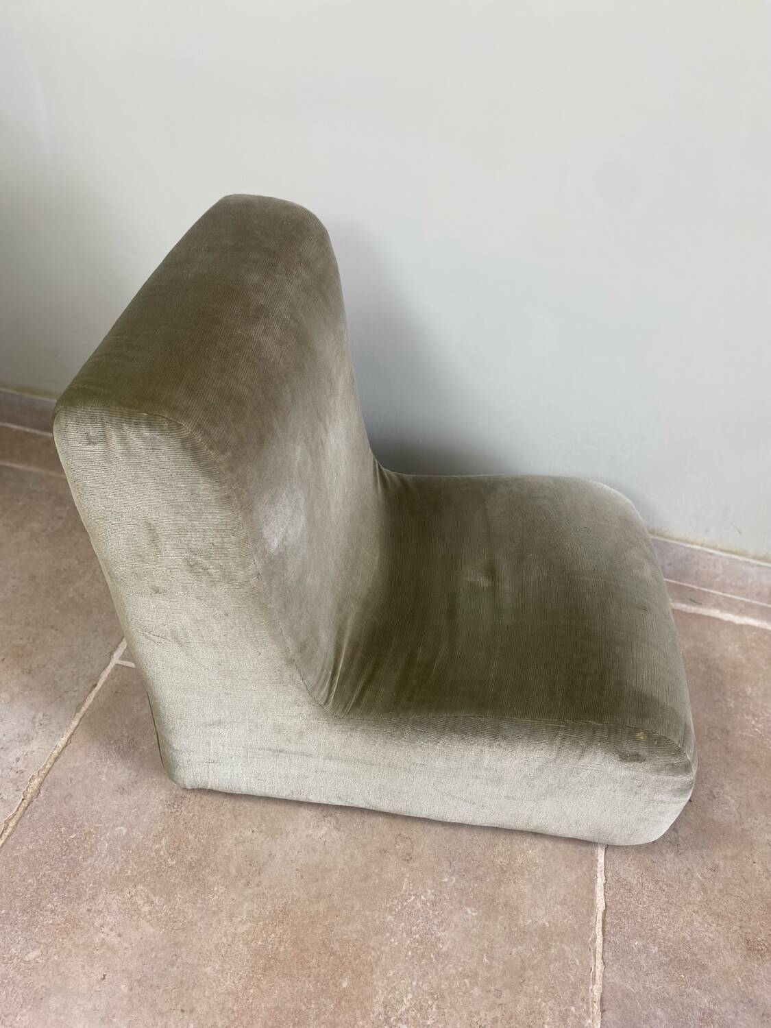 Vintage velvet children's armchair