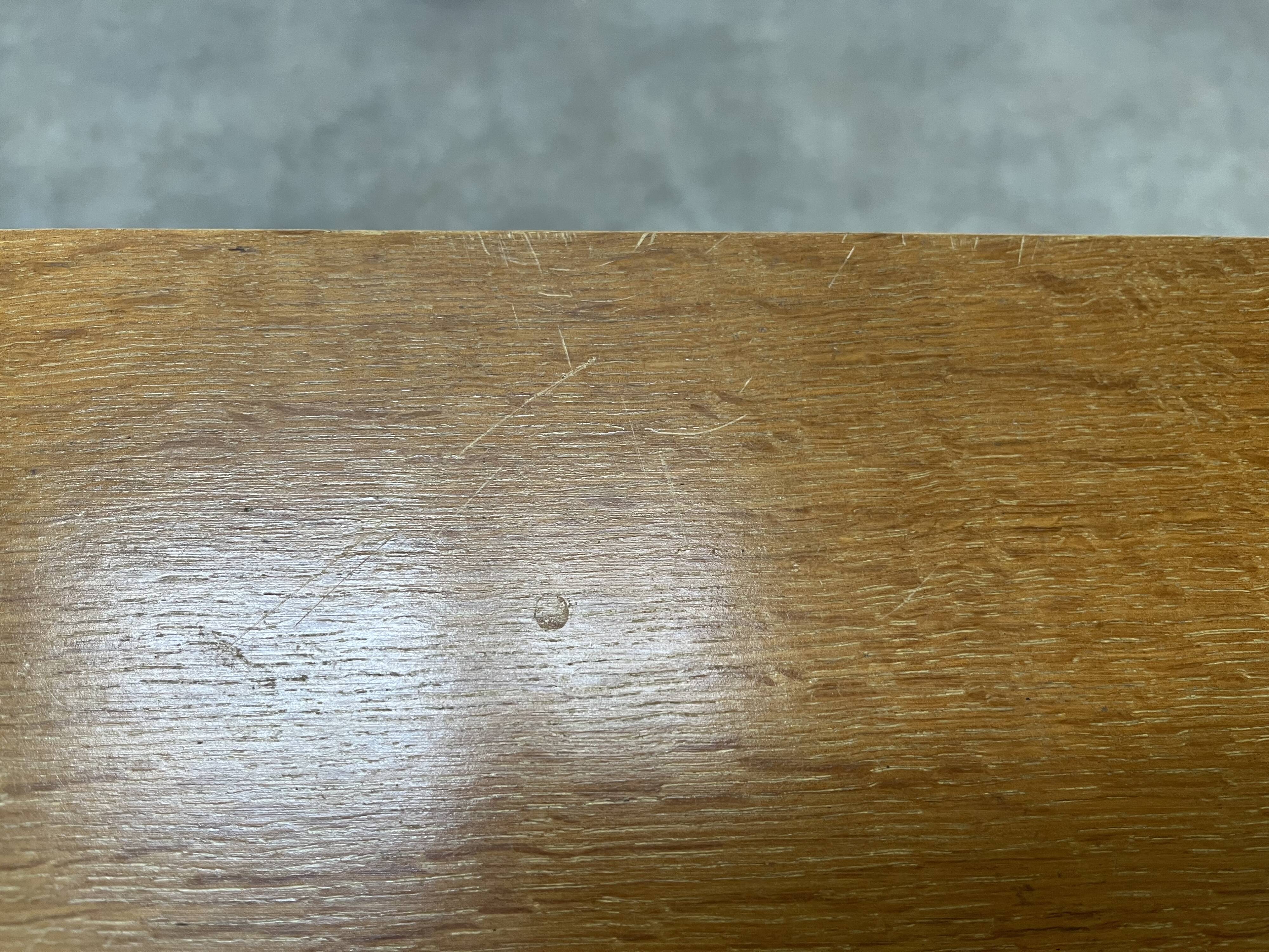 50s chest of drawers with blond wood compass feet