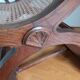 Armchair Curule Dagobert wood and rattan canning