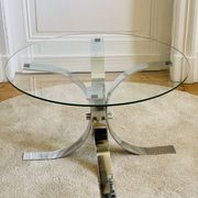 Vintage coffee table in glass and chrome