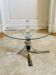 Table basse vintage en verre et chrome