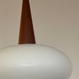 Vintage suspension light in opaline by Louis Kalff for Philips from 1968.