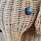 Panière à linge éléphant en rotin