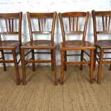 Set of 4 mismatched vintage bistro chairs