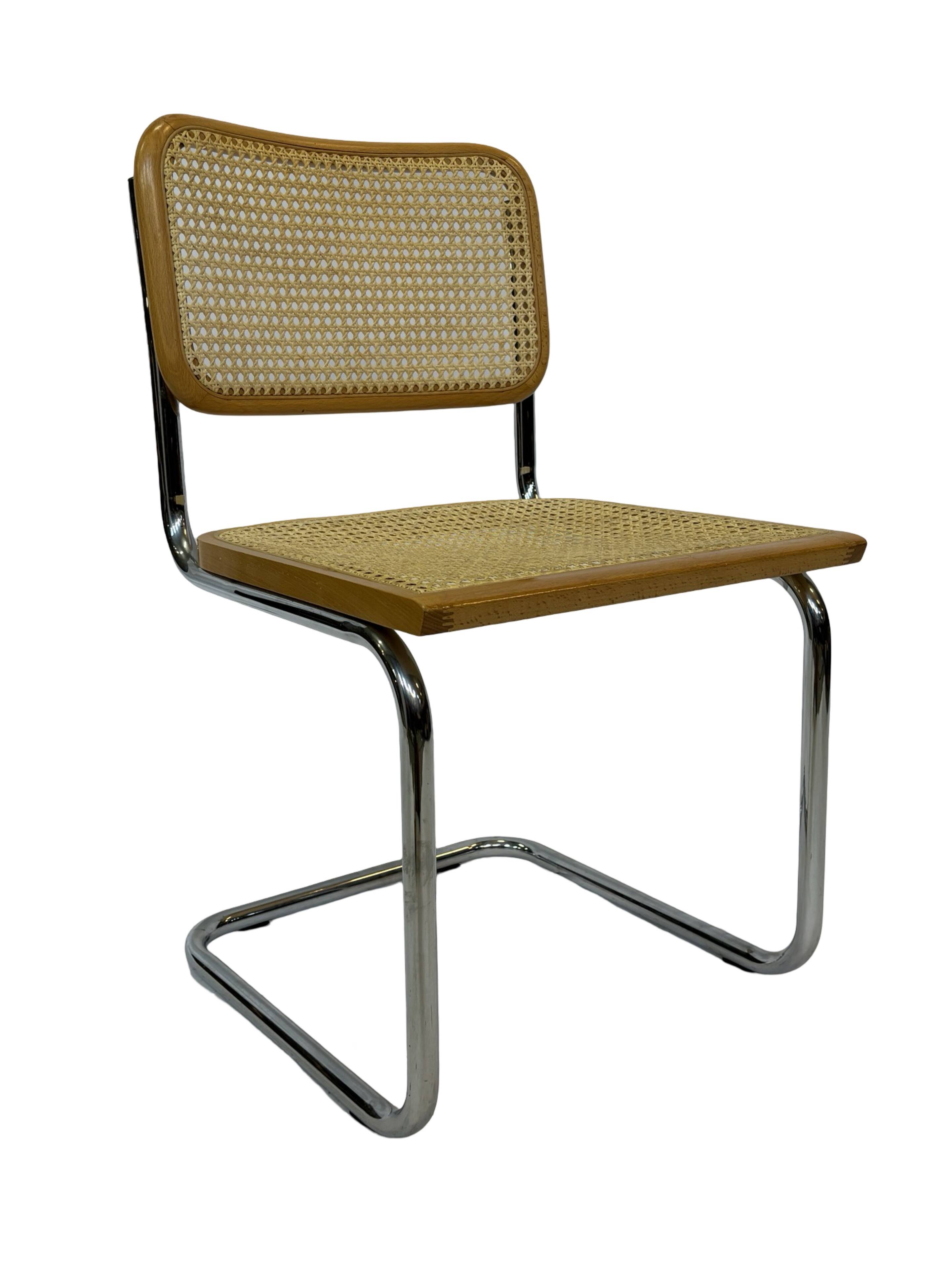 Set of 4 chairs Cesca B32 designed by Marcel Breuer design made in Italy