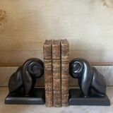 Pair of CAB Art Deco Ceramic Ram Bookends