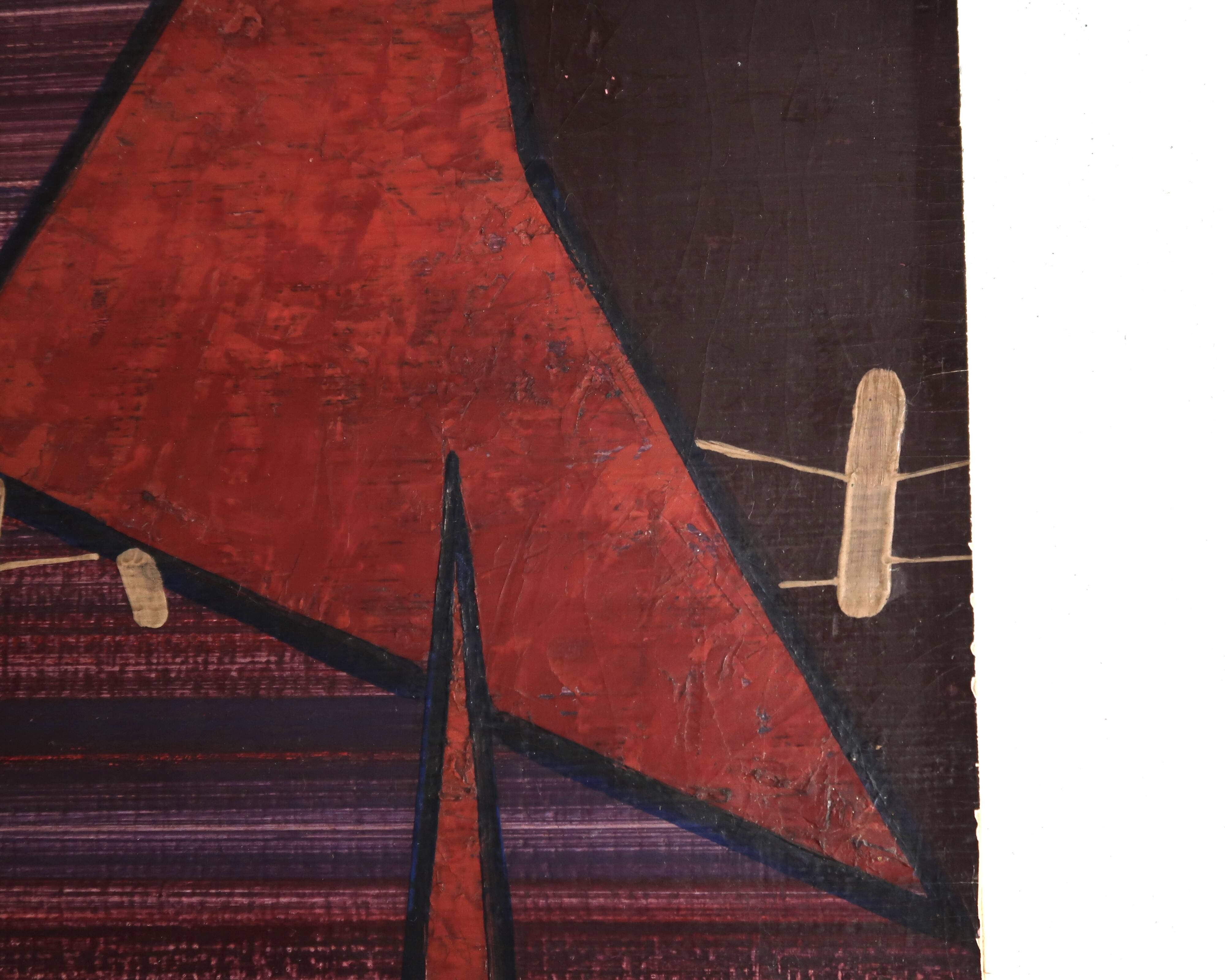 Tableau, peinture abstraite signée, école Allemande moderne, années 50