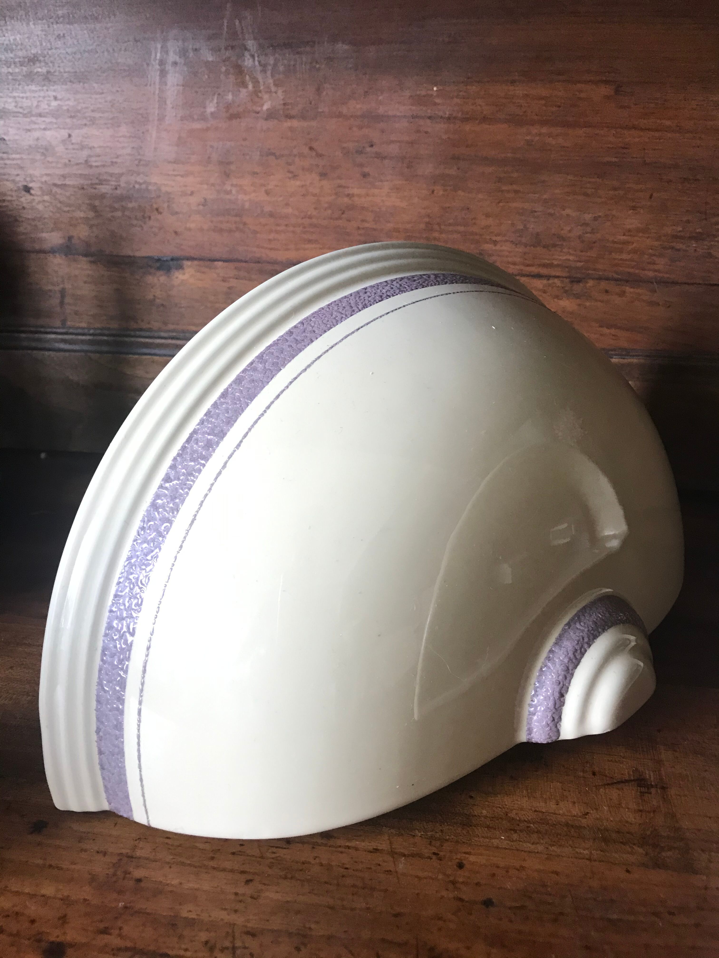 Pair of enamelled ceramic wall light