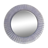 Acrylic Ice Wave Round Wall Mirror Italian 1970s Post-Modern 1980s Bathroom