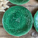 4 assiettes à dessert barbotine Gien vertes 