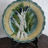 Assiette à asperge - Faïence Barbotine - XIX ème siècle - Salins