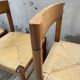 Set of 4 elm straw chairs from the 50s