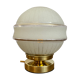 Vintage globe laying lamp in white frosted glass