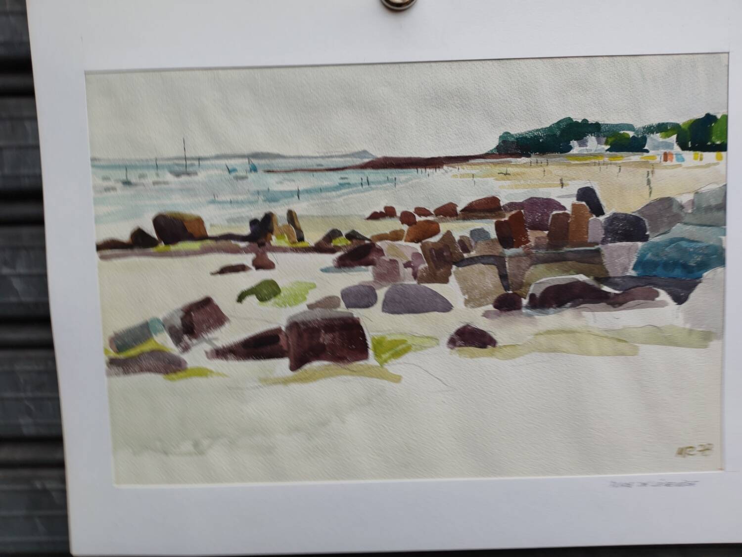 Watercolour by Michel Roubille, Carnac 1978.