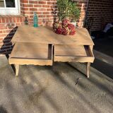 Writing desk, school desk, old large model with 2 drawers