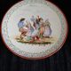 Large Round Antique Plate 33 cm Ceramic Pierrefonds - Regional Dance Decoration