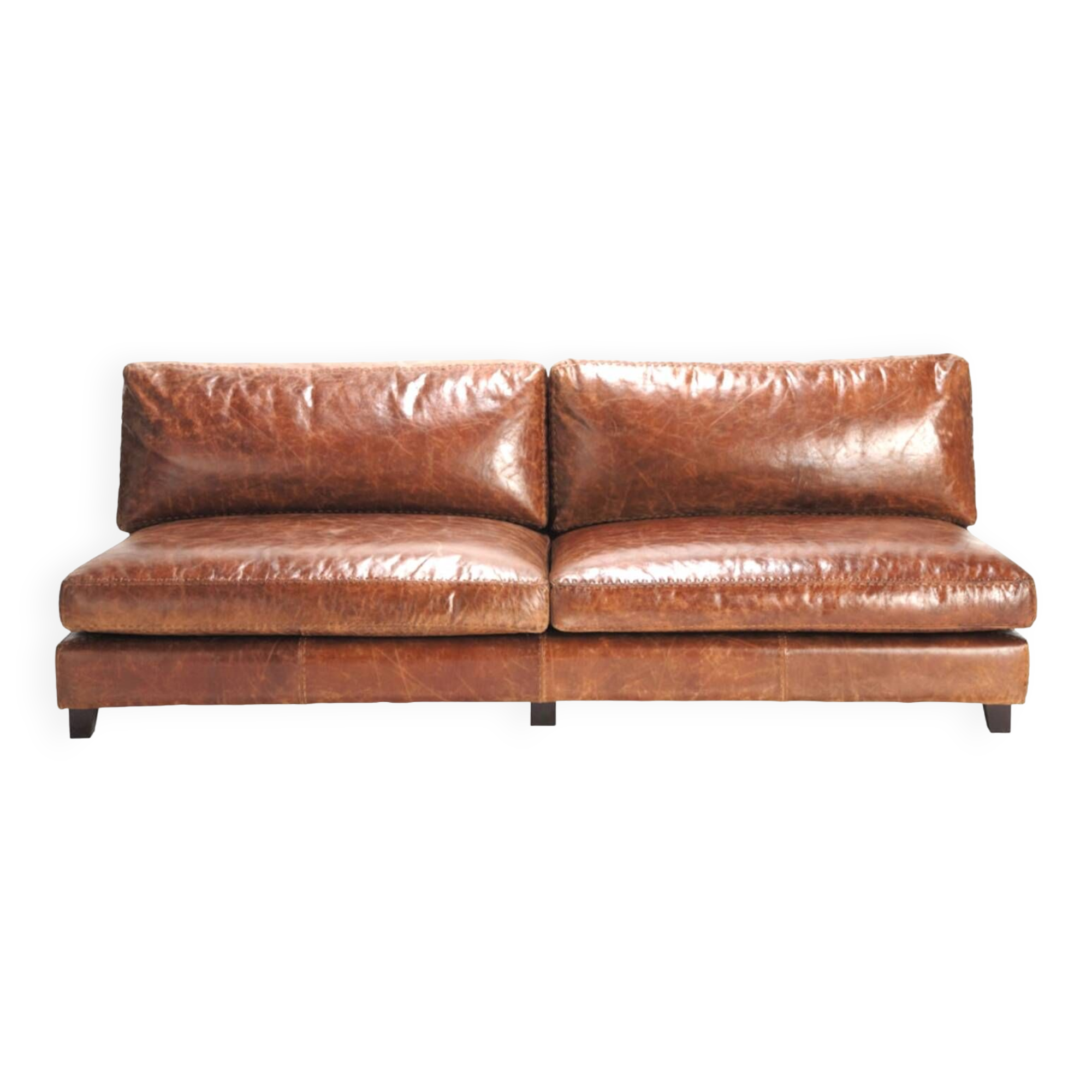 Canapé scandinave vintage en cuir