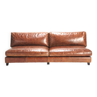 Scandinavian vintage leather sofa