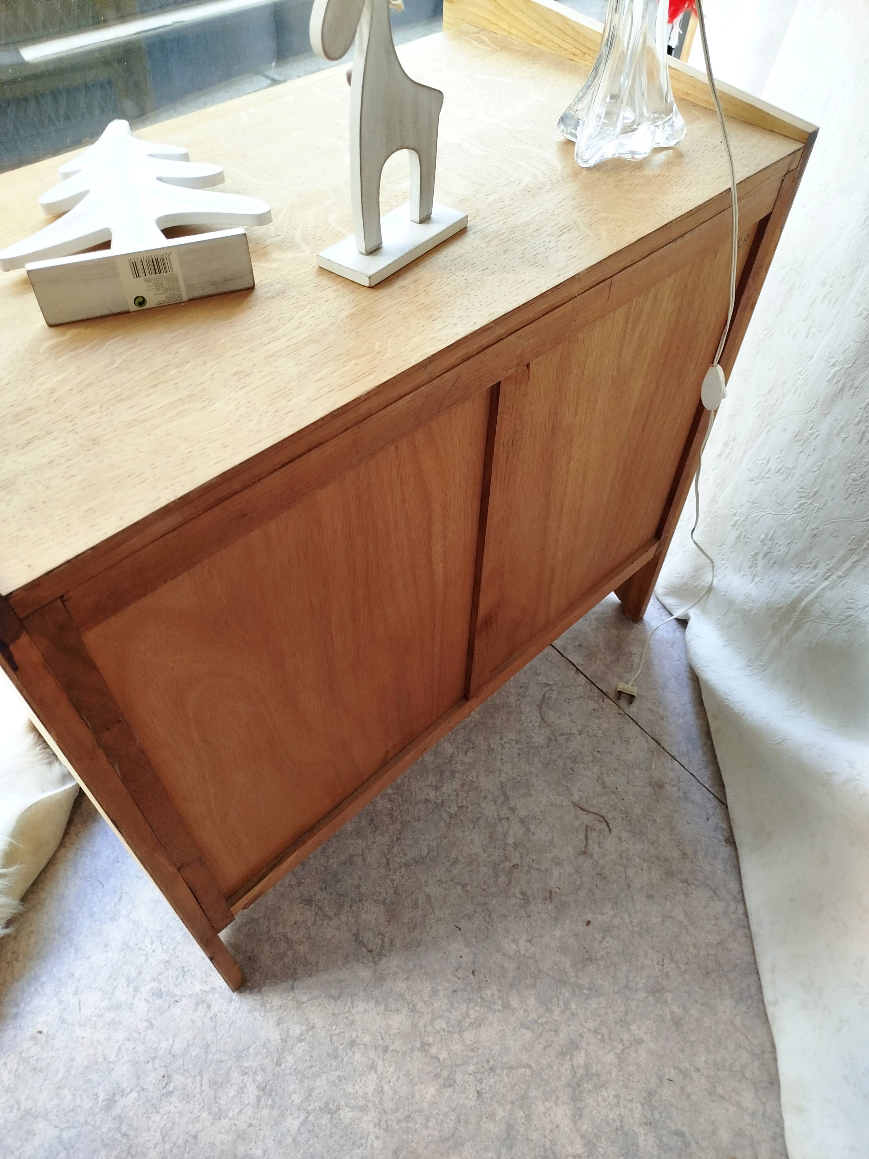 Authentic vintage rattan chest of drawers