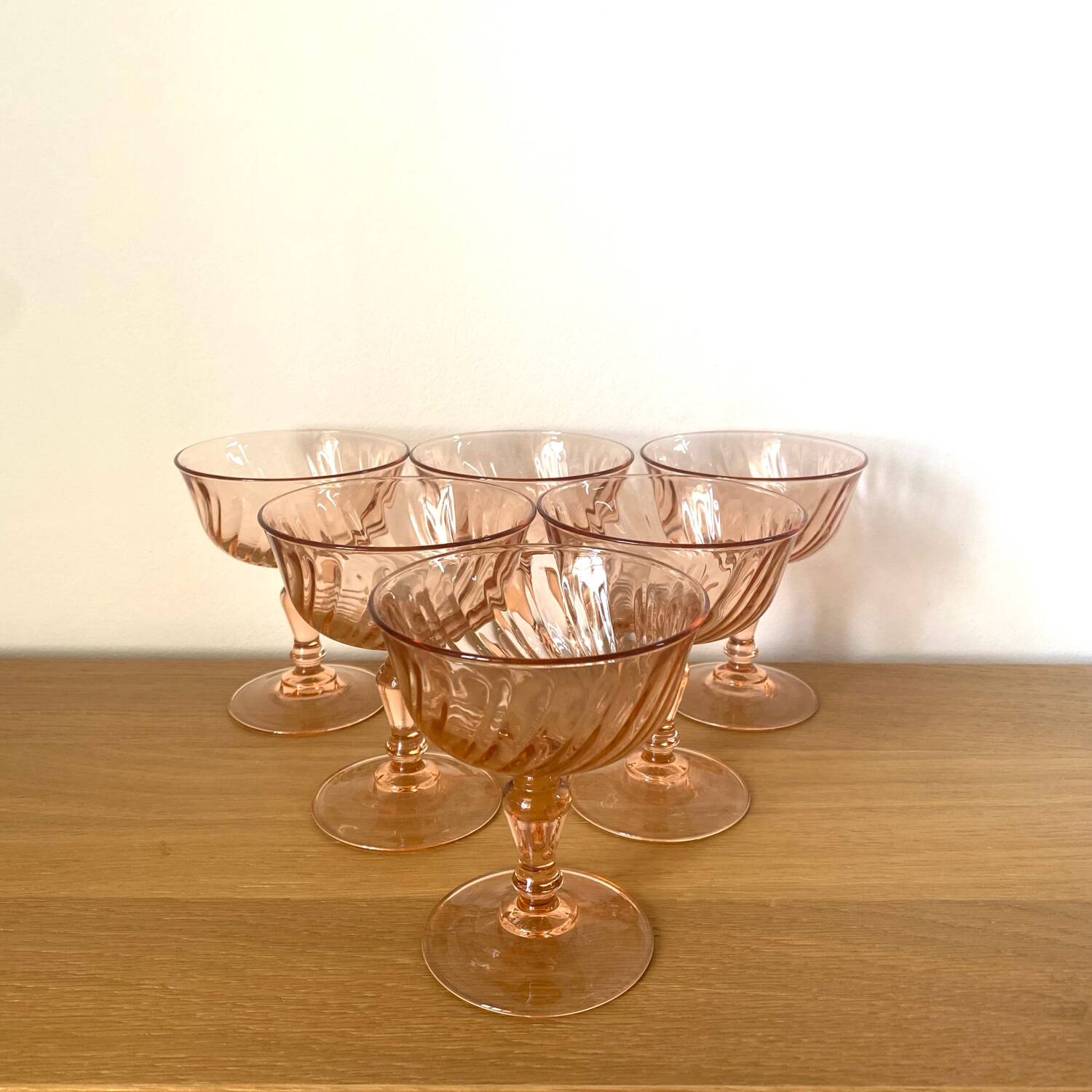 Rosaline champagne glasses - Luminarc - Arcoroc - vintage