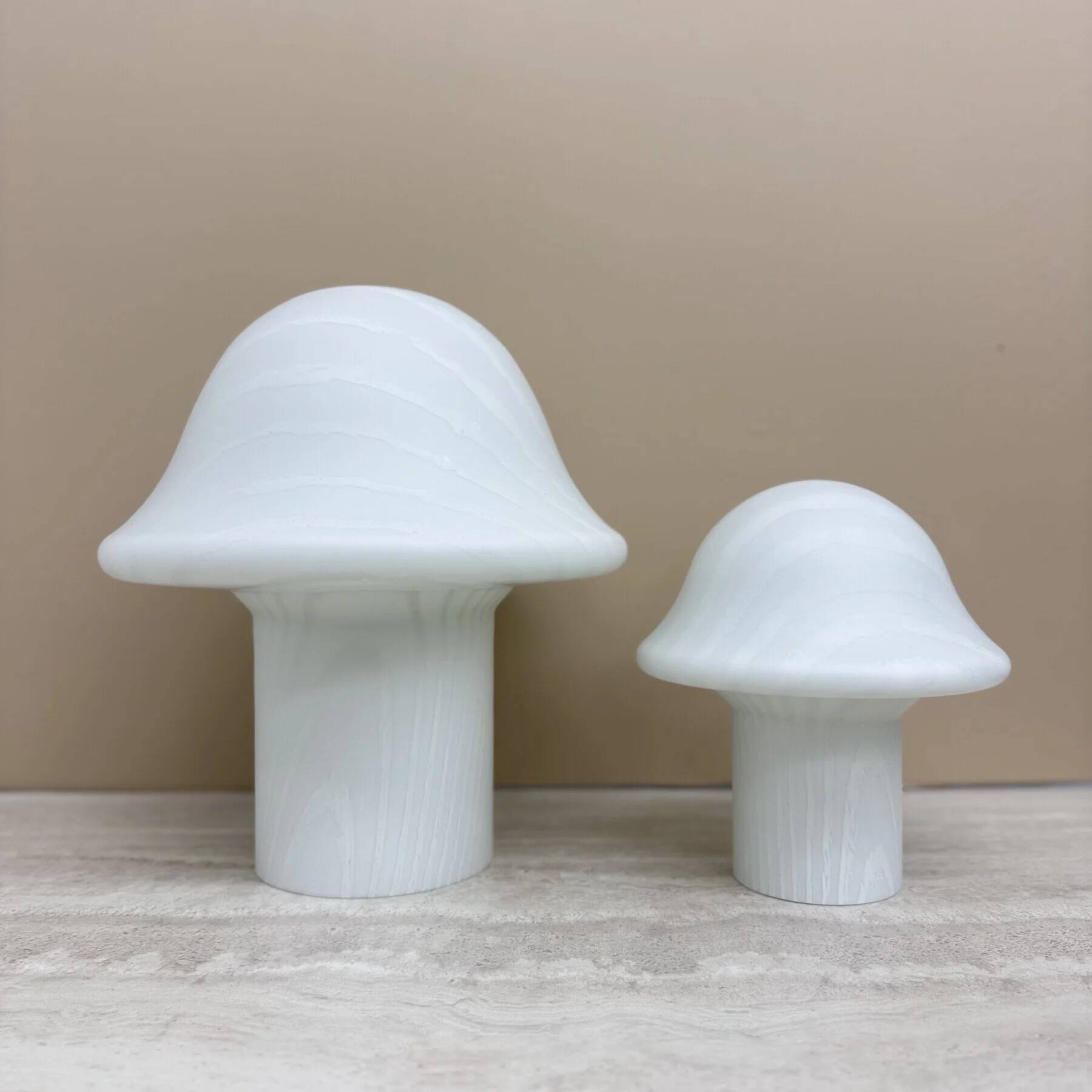 Pair of Peil & Putzer Mushroom Zebra table lamps, 1970s