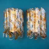 Pair of wall lights AV Mazzega Torciglione Murano