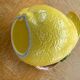 Lemon pitcher in ceramic slurry glazed yellow and green vintage
