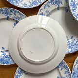 12 small flat plates "Campanule" Saint Amand and Hamage