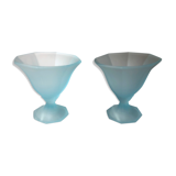 Vintage frosted blue ice cups