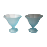 Vintage frosted blue ice cups