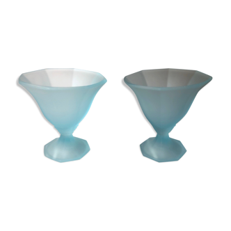 Coupes à glace vintage bleu givré