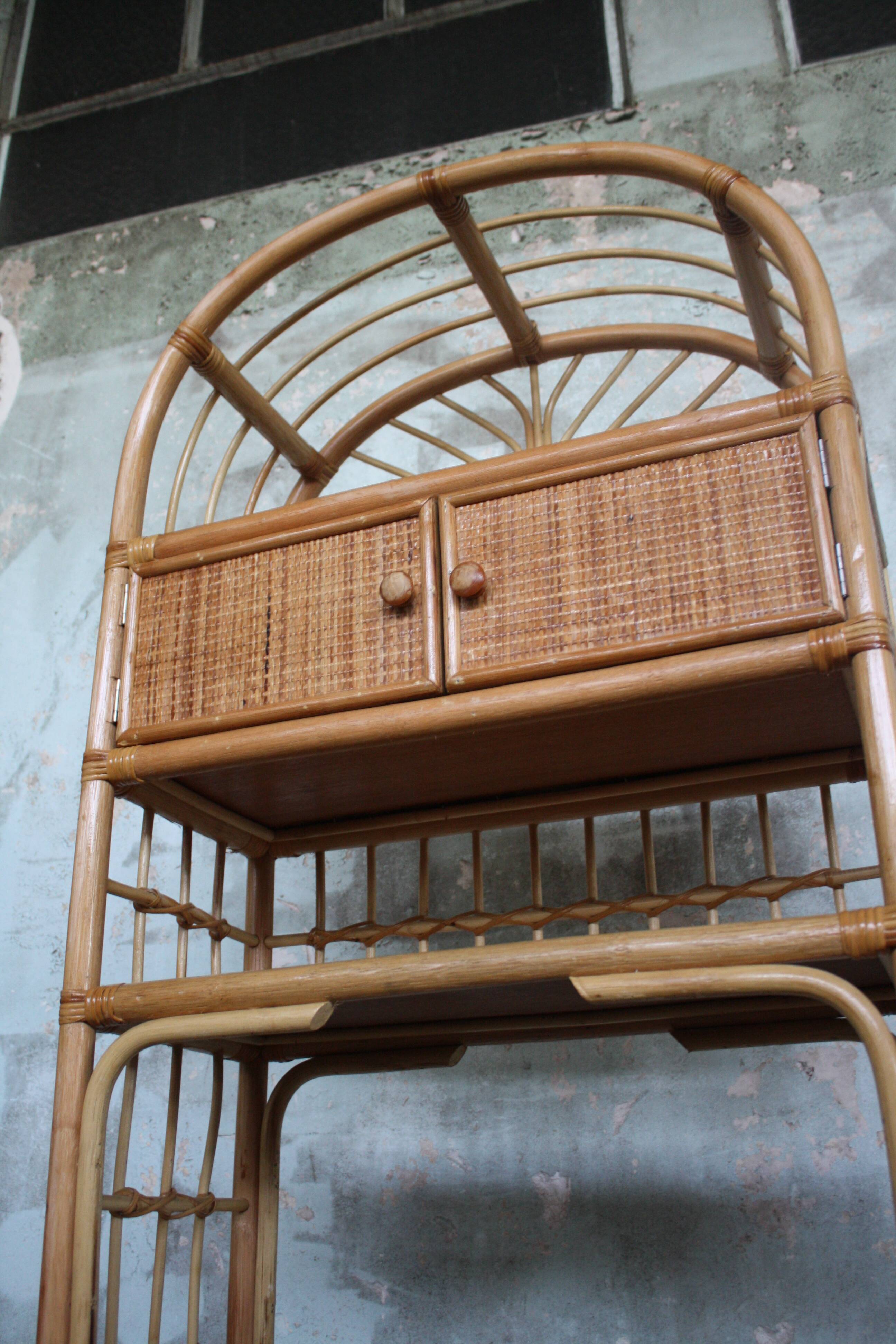 Vintage rattan shelf