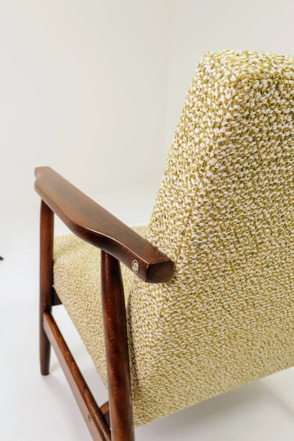 Vintage Nebula green boucle armchair 1970