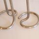 Pair of vintage candle holders in cast aluminum 1970