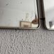 Vintage 1960 triptych mirror barber faux crocodile blue beard - 20 x