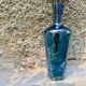 Vintage engraved blue vase