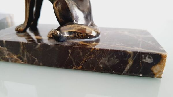 Paire de serre-livres Berger allemand signée BAL.