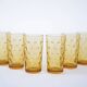 Set of amber glasses, Italian design, 1970s, manufactured in Italy