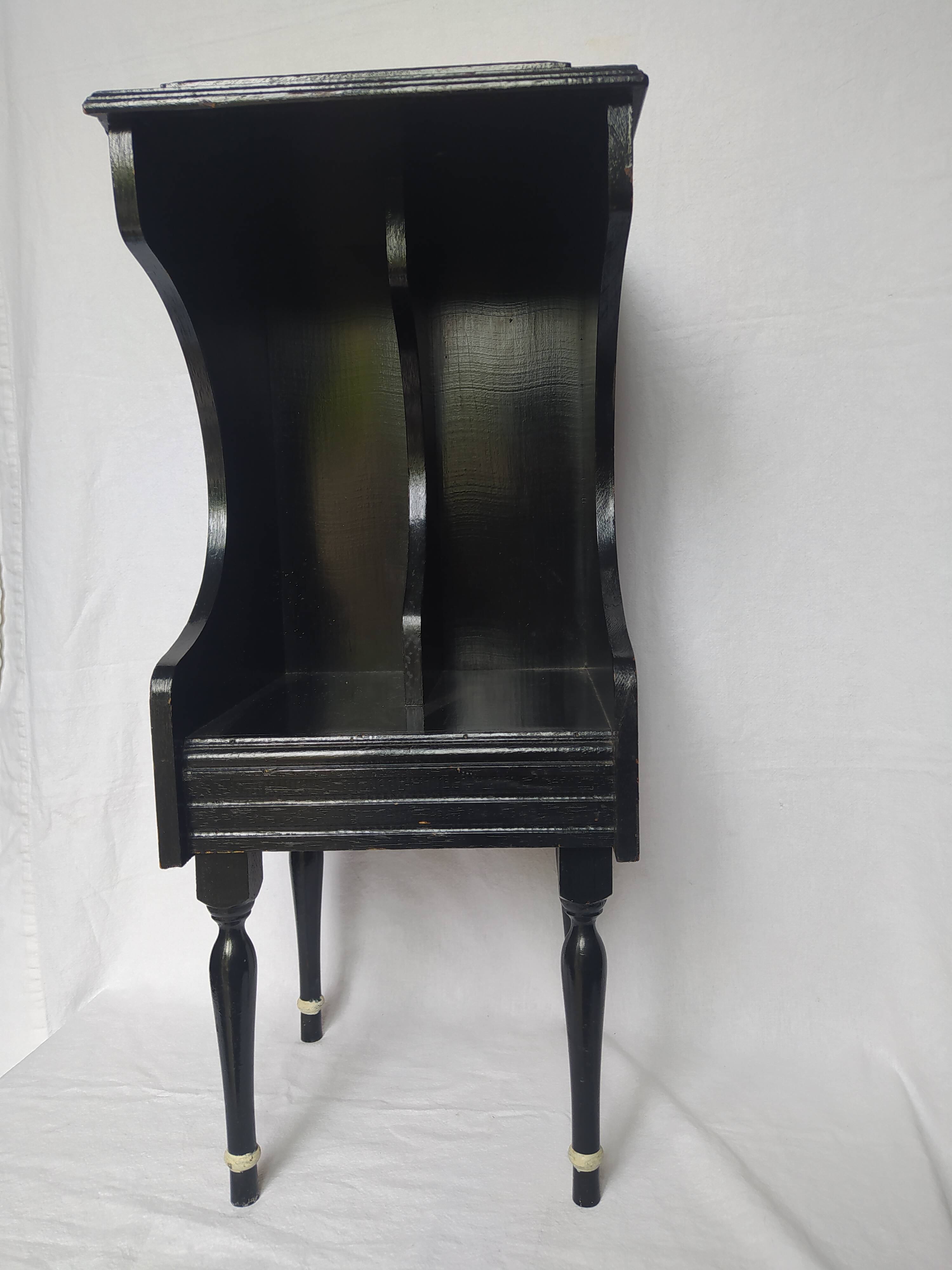 Wooden side or bedside table/vinyl storage console. Vintage.