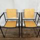 Série de 4 chaises minimaliste 1980 design italy