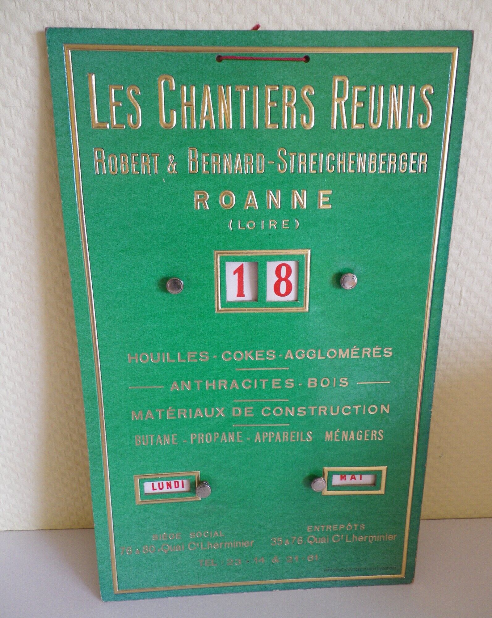 Advertising poster "the reunis chantiers" by the designer ets Bouche & Valletton 1958
